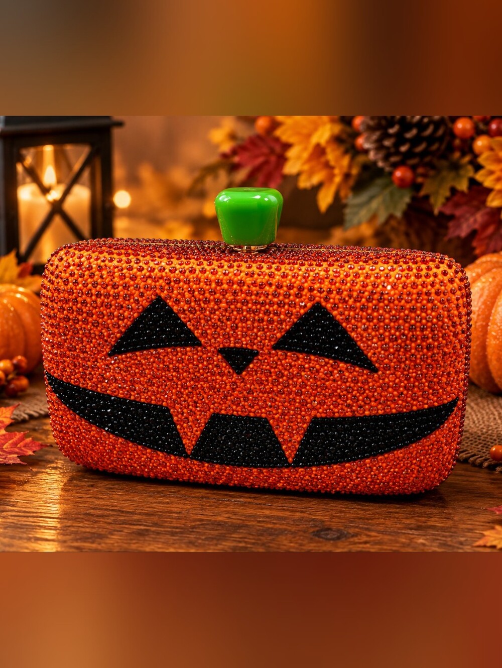 Halloween Pumpkin Clutch Bag - Orange and Black
